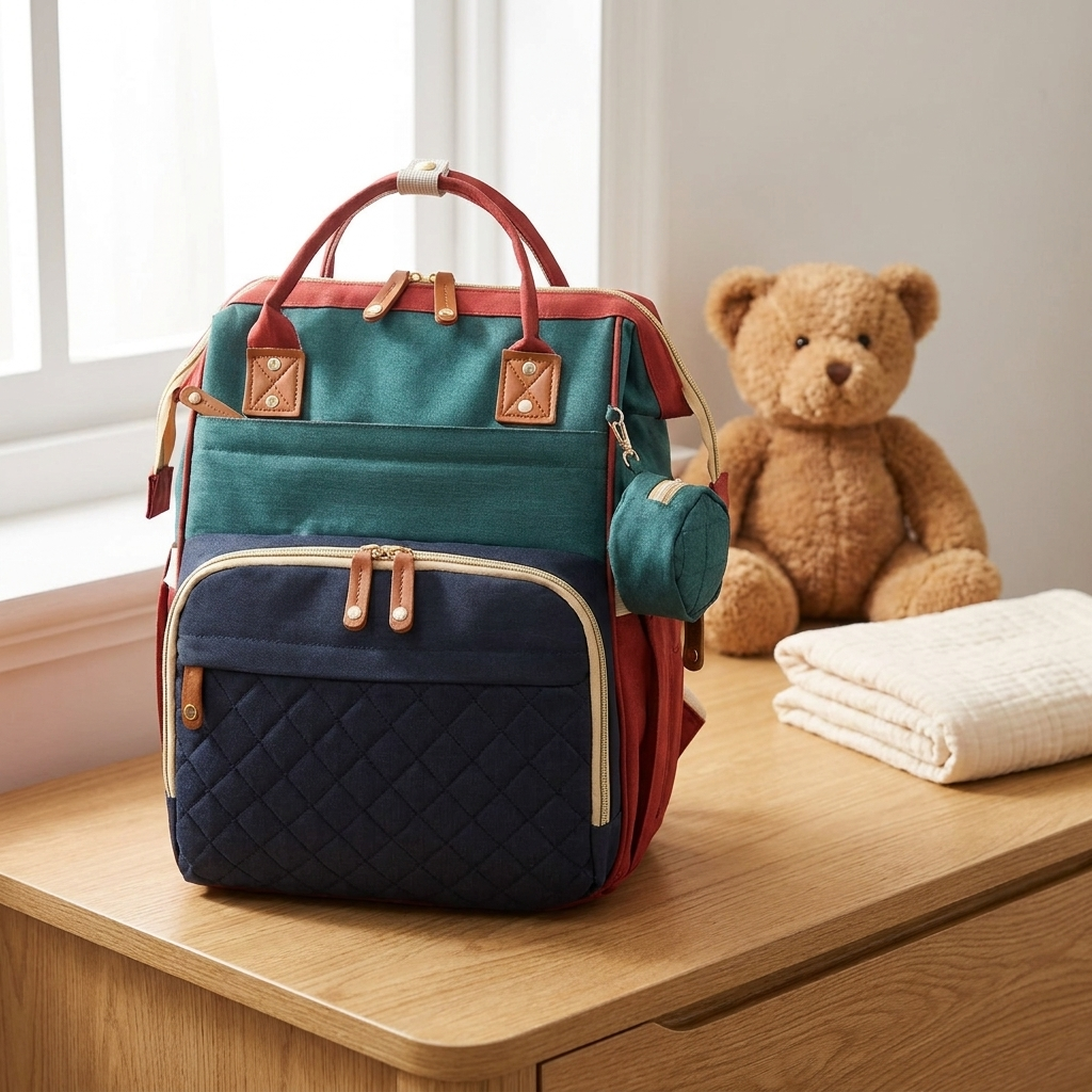 Sac à dos à langer, noir, 4 coloris, coloris Noir, en situation