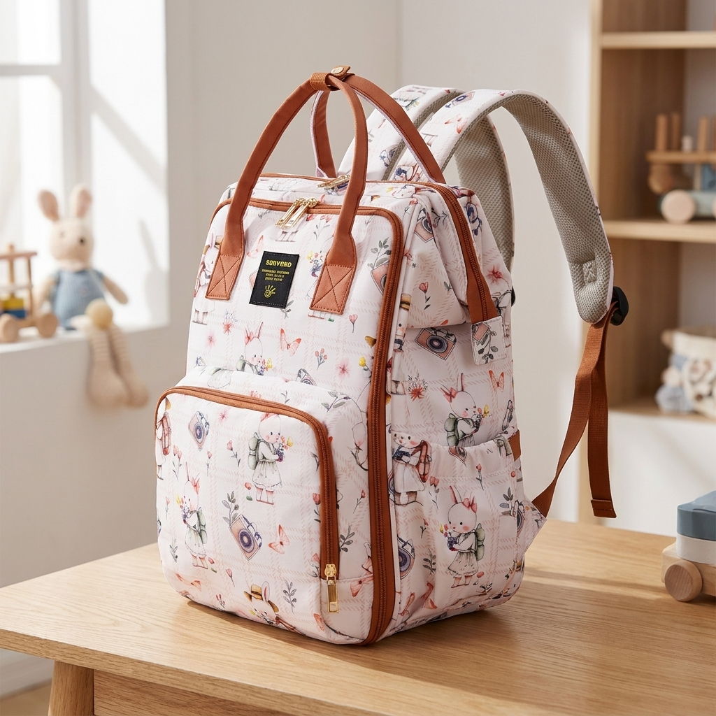 Sac à dos pour couches Sunveno de grande capacité – Sac de maternité élégant avec poches multifonctions, léger et imperméable, en situation