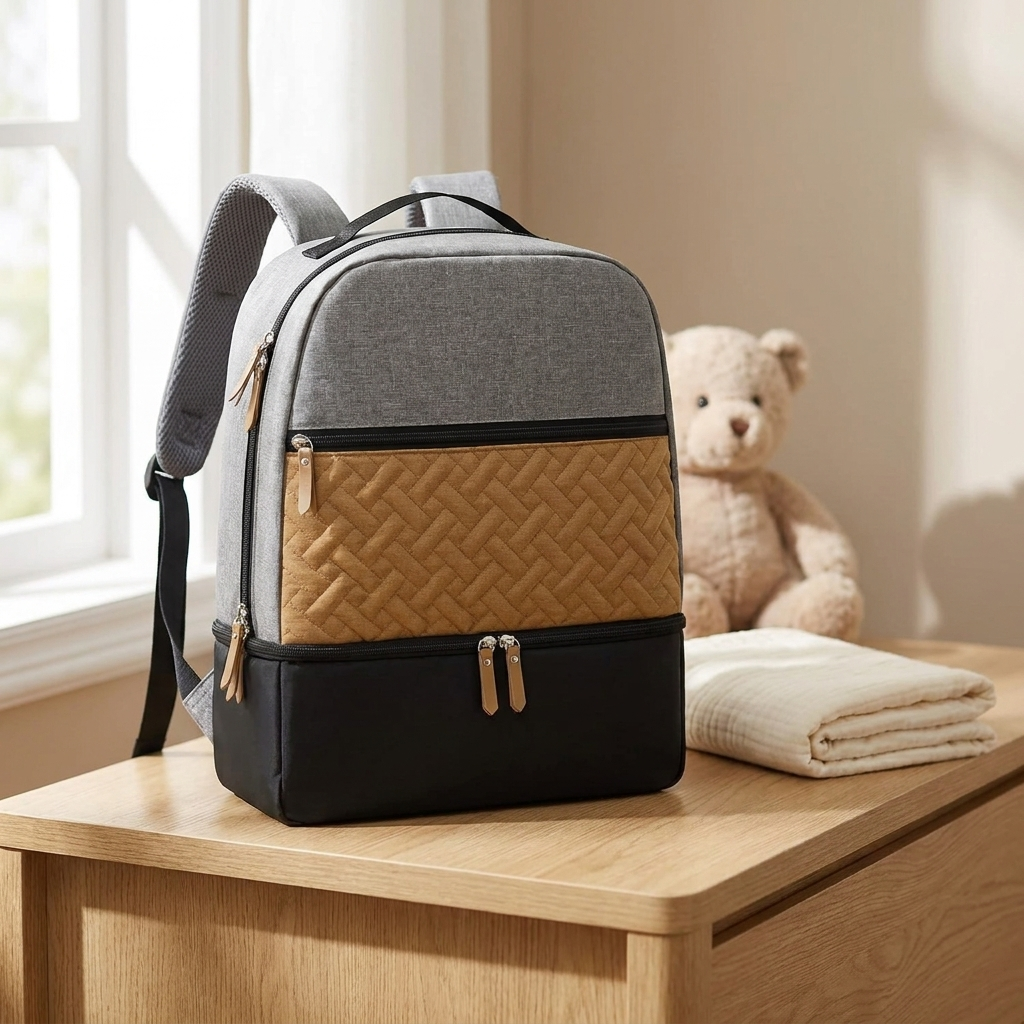 Sac à dos étanche à compartiment pour maman, sac à langer, sacs d'allaitement pour bébé, sac à tire-lait, compartiment refroidisseur, en situation