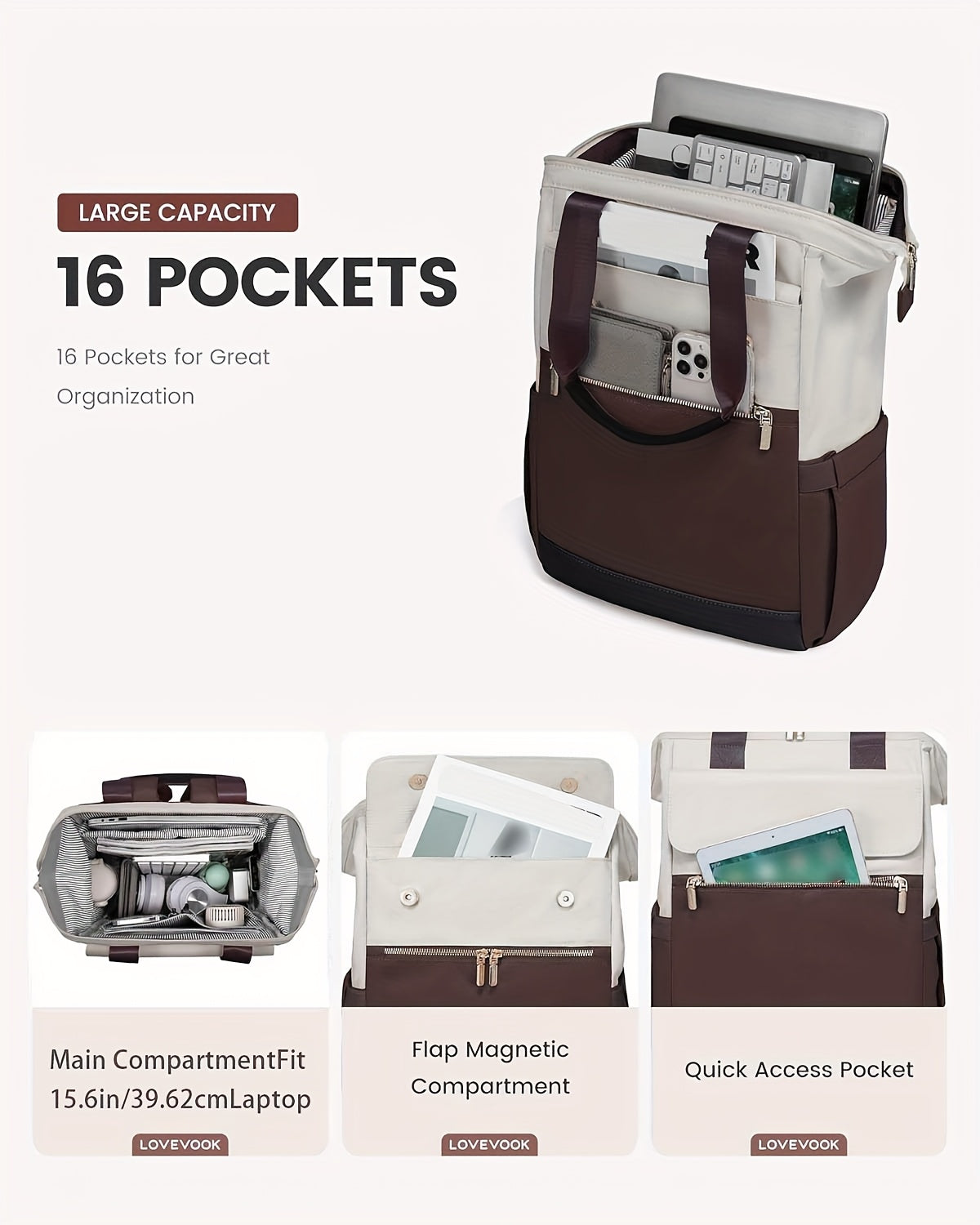 Sac à langer à dos convertible, pochette incluse, 7 coloris