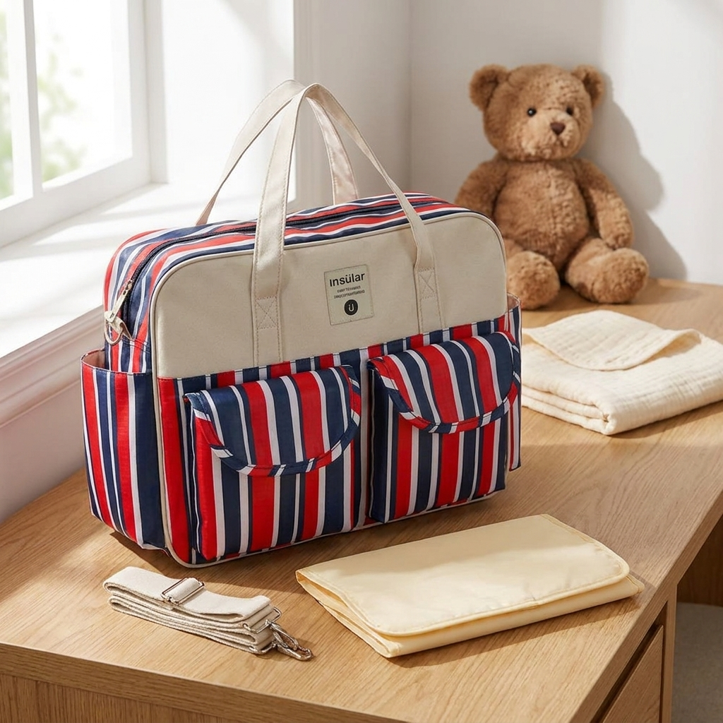 Sac à langer Insular New Fashion pour maman, sac à couches pour bébé, sac de maternité, sac de soins pour maman et bébé, sac de poussette, organisateur, en situation