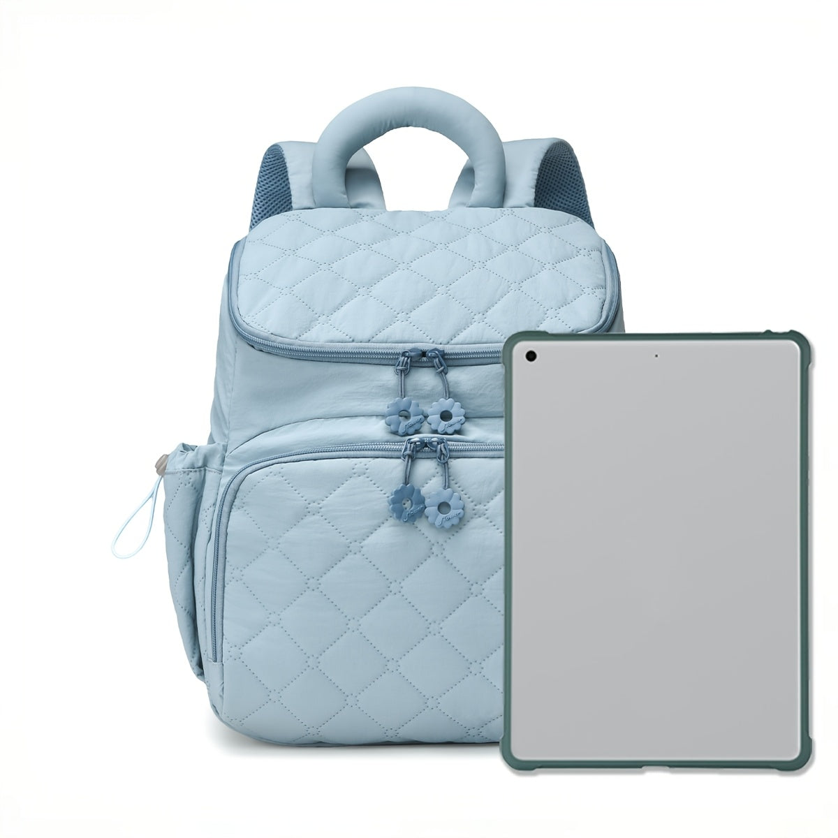 Sac à dos à langer, tapis et sangles fournis, gris