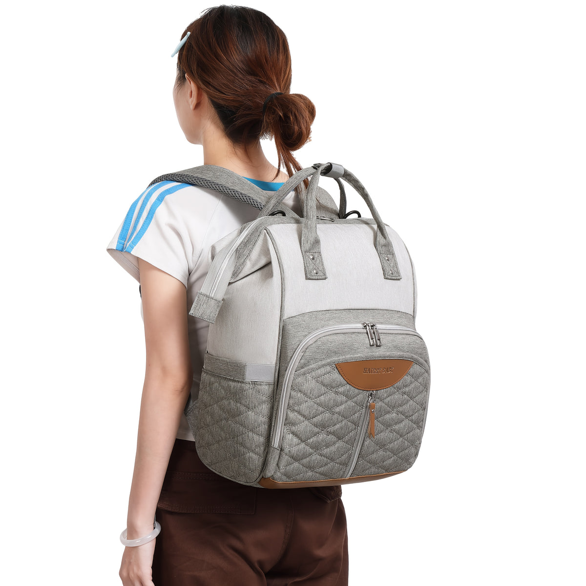 Sac à dos à langer, tapis inclus et sangles poussette, 4 coloris