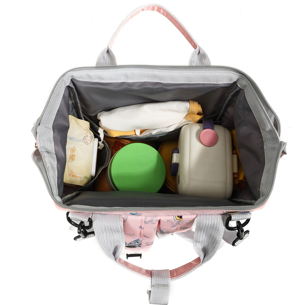 Sac à dos à langer imprimé astronaute, se fixe à la poussette, 4 coloris