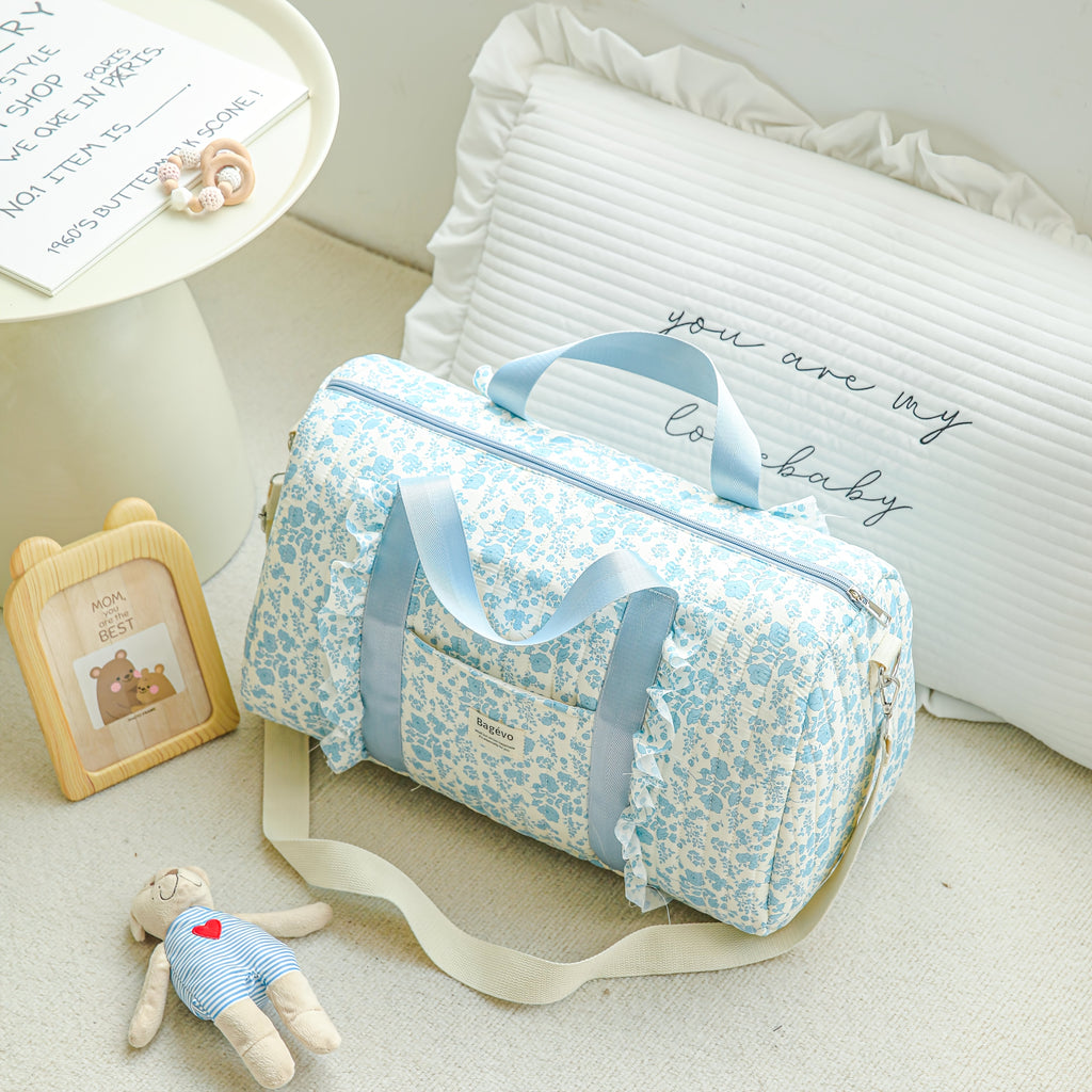 Sac à langer polochon matelassé brodé, 48 x 28 cm, 3 motifs