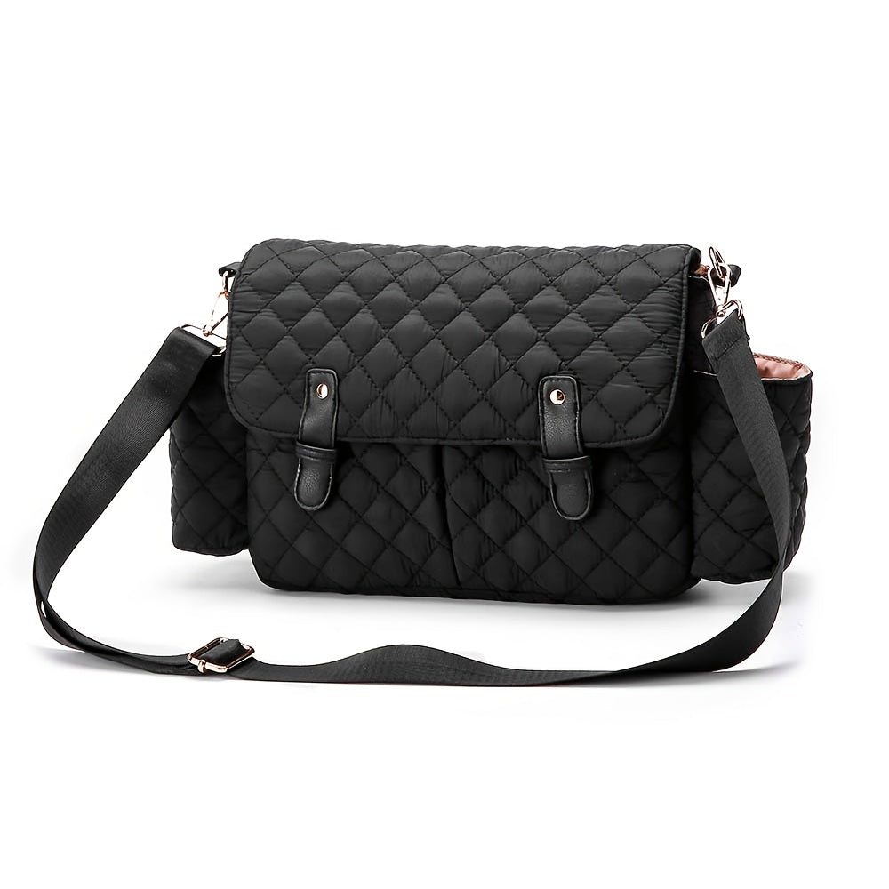 Sac de poussette matelassé à carreaux noirs
