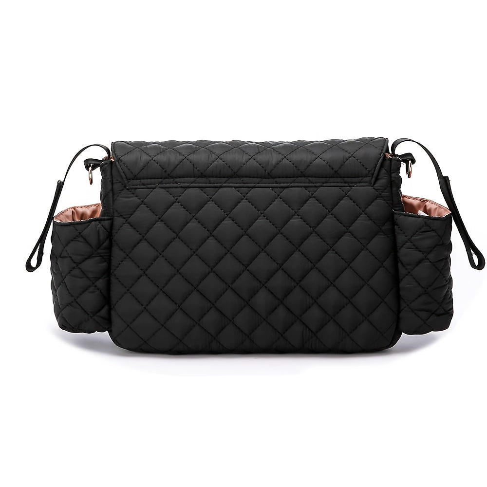 Sac à langer bandoulière matelassé à carreaux, 3 motifs