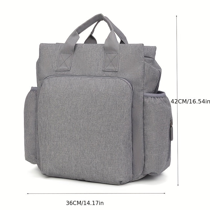 Sac à dos à langer compact, poche isotherme, gris