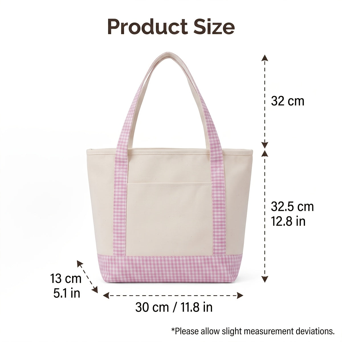 Sac à langer cabas à carreaux contrastés, 2 coloris