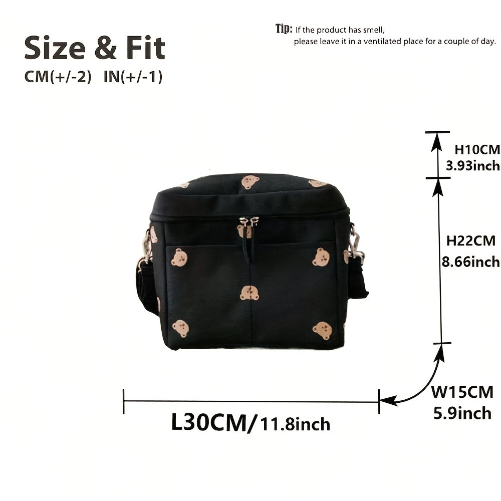 Sac isotherme à langer brodé ourson, 2 motifs