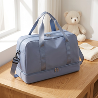 Sac à langer week-end, bleu gris, compartiment séparé, en situation
