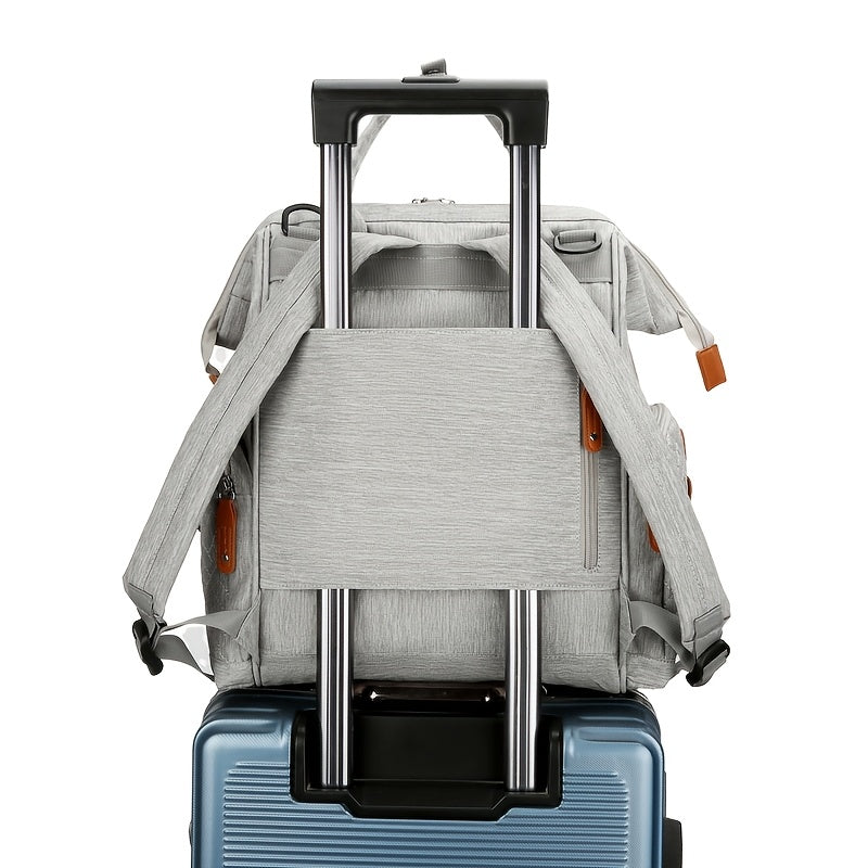 Sac à dos à langer matelassé, passant de valise, 4 coloris
