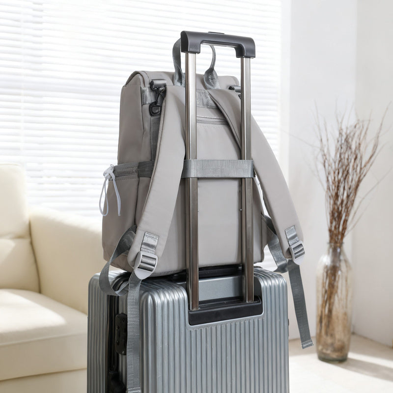 Sac à langer bandoulière double, gris