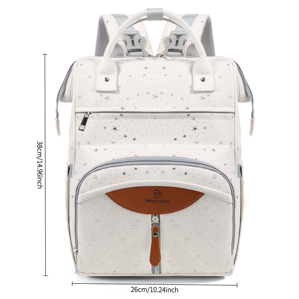 Sac à dos à langer imprimé étoiles, se fixe à la poussette, 4 coloris
