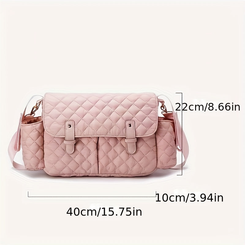 Sac à langer bandoulière matelassé à carreaux, 3 motifs