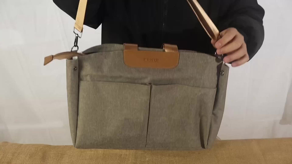 Sac à langer cabas, ensemble 3 pièces, taupe