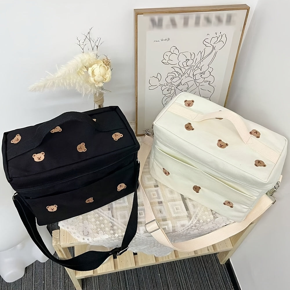 Sac isotherme à langer brodé ourson, 2 motifs