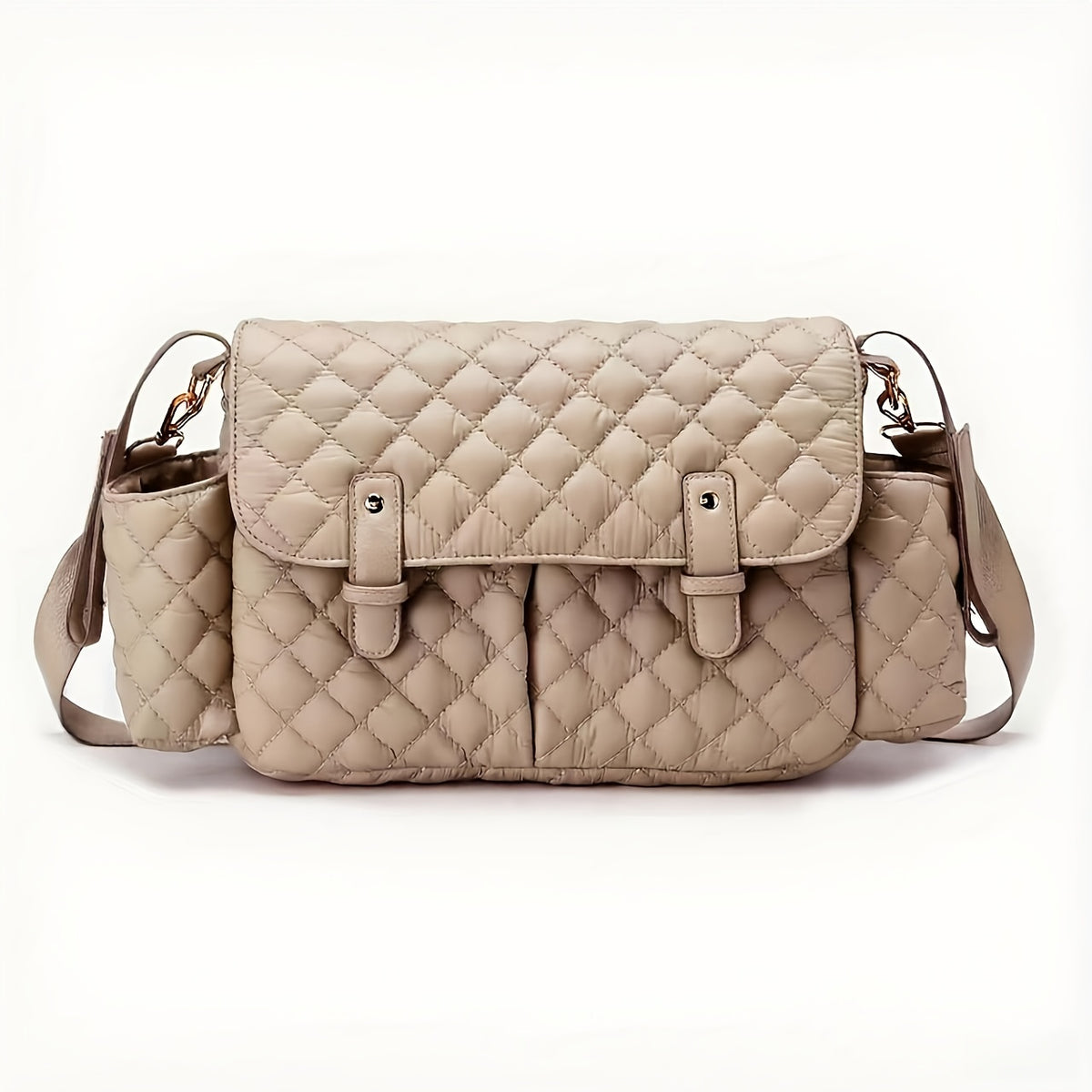 Sac de poussette matelassé à carreaux kaki