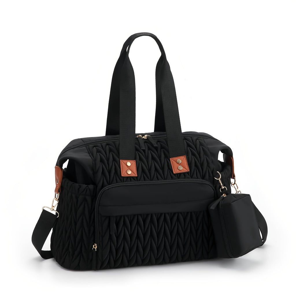 Sac à main noir tressé