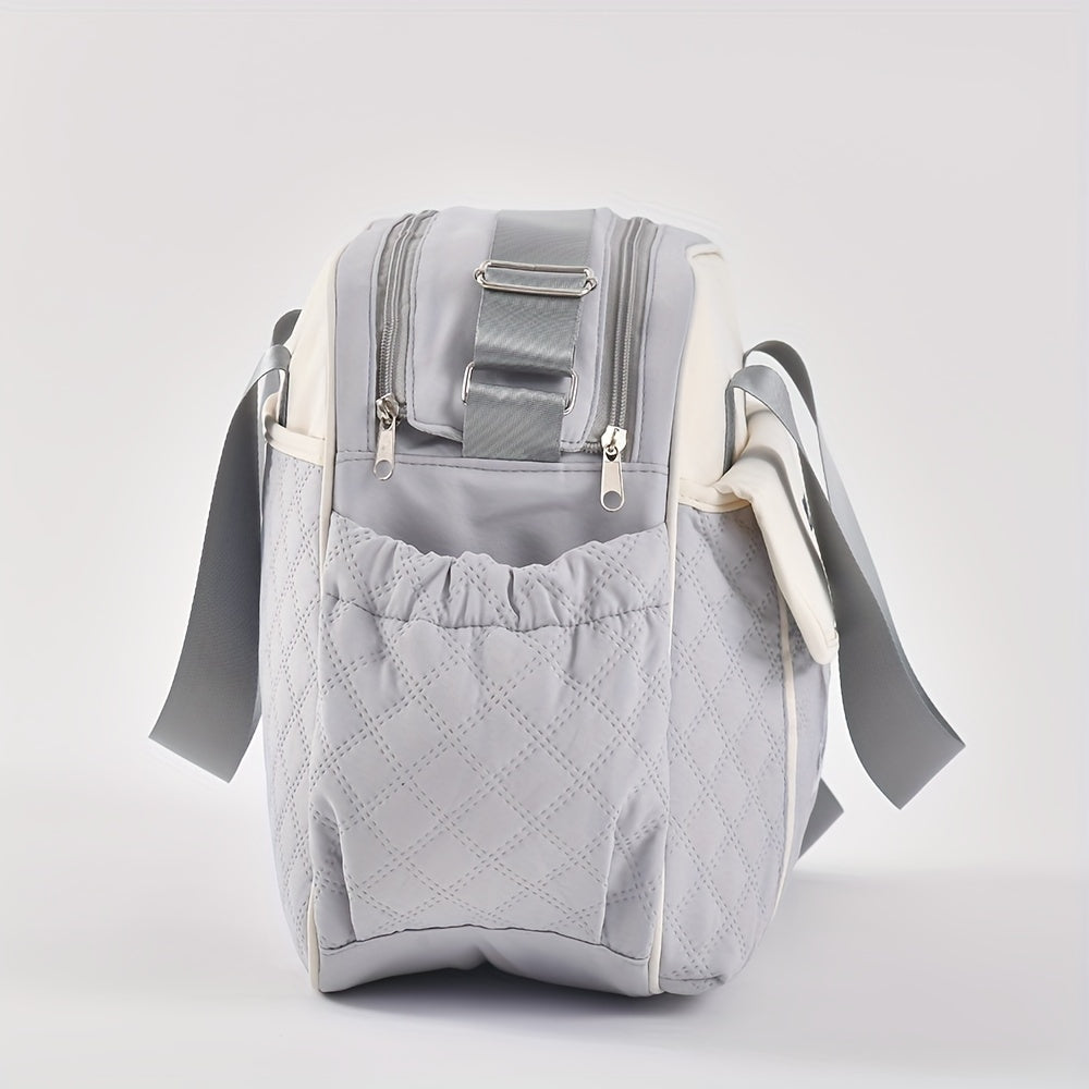 Sac à langer bandoulière matelassé, tapis inclus, 5 coloris