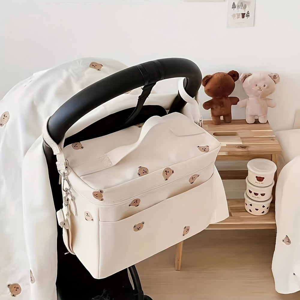 Sac isotherme à langer brodé ourson, 2 motifs