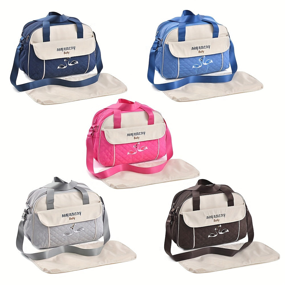 Sac à langer bandoulière matelassé, tapis inclus, 5 coloris