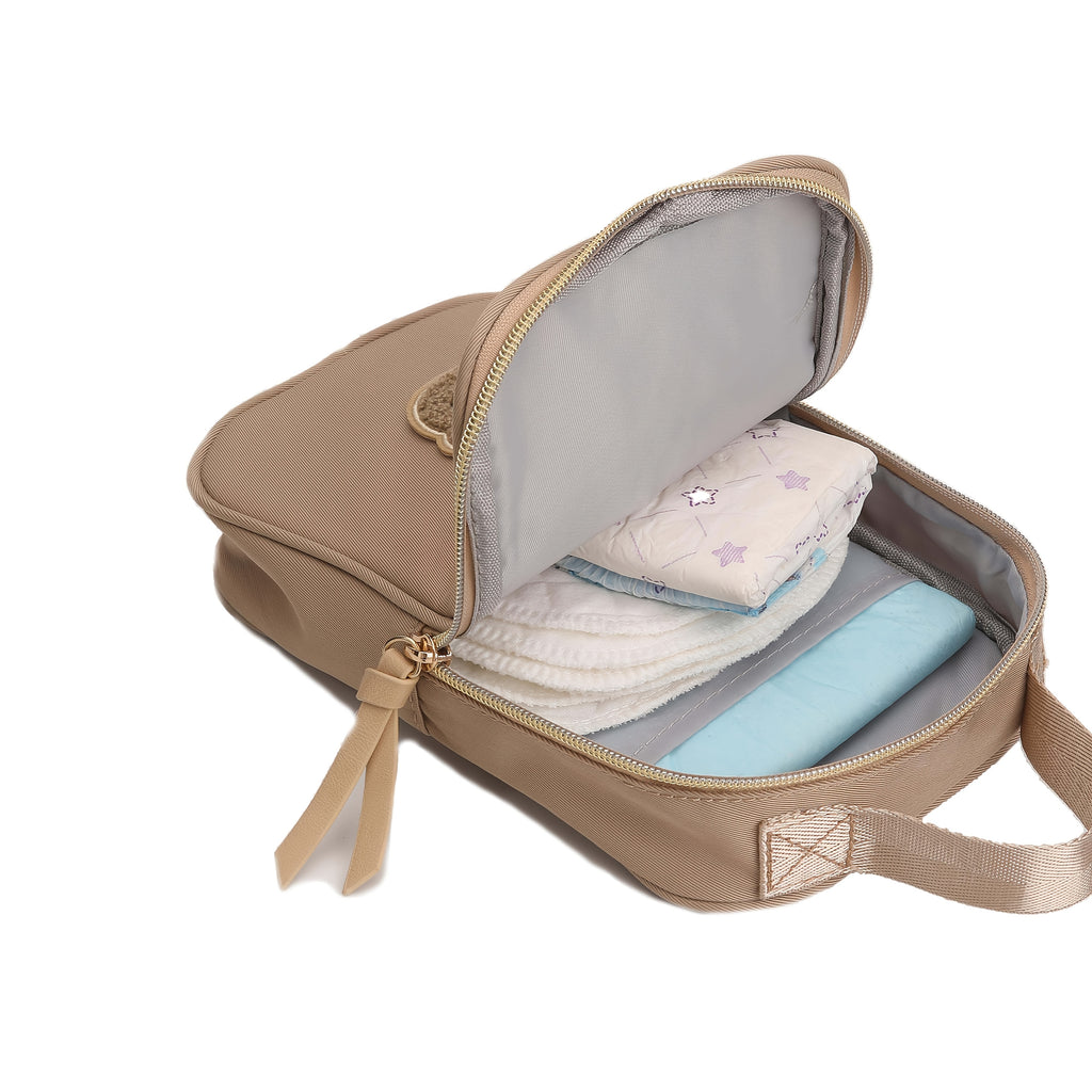 Pochette à lingettes brodée ourson, 2 coloris