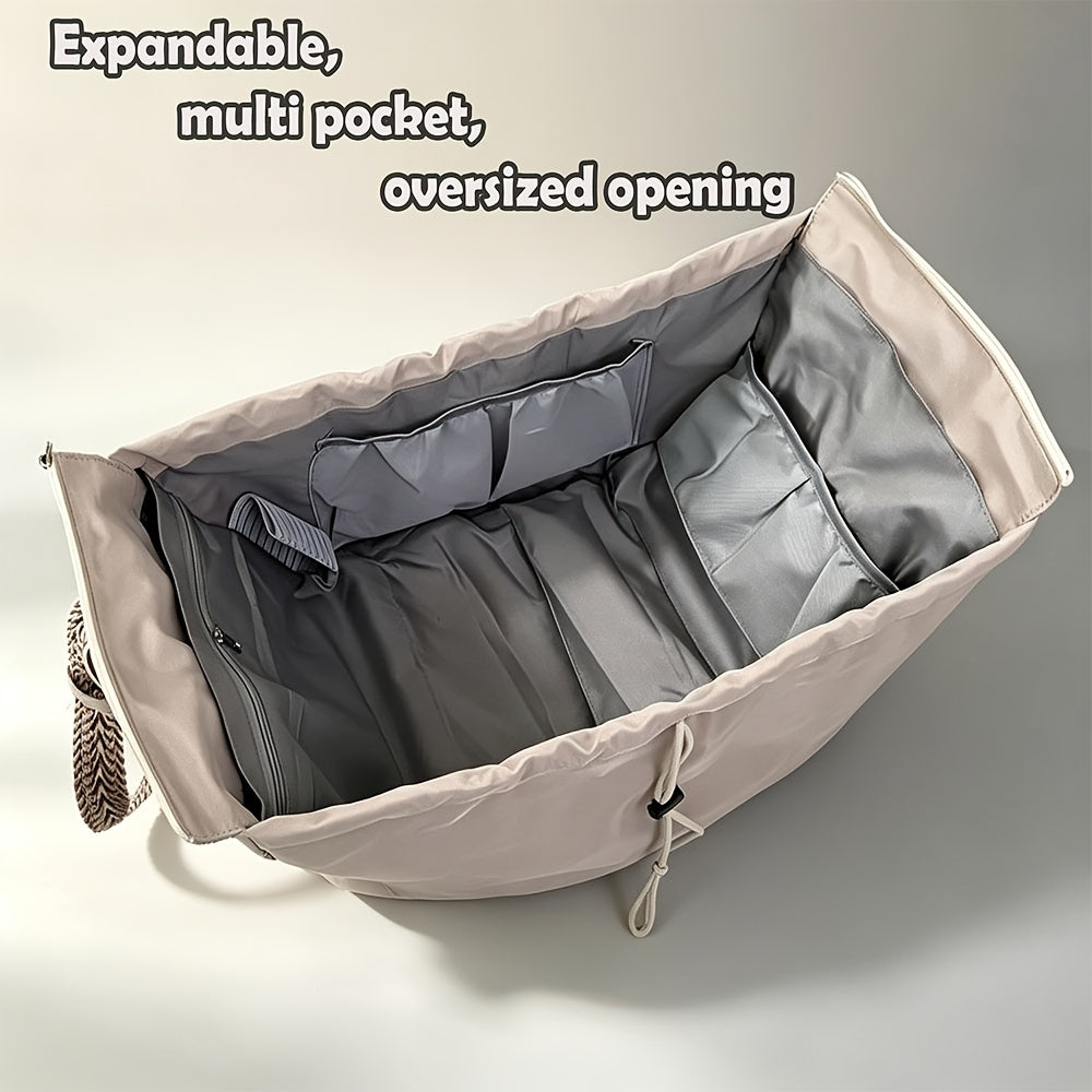 Sac à langer cabas extensible, écusson chat, trois poches