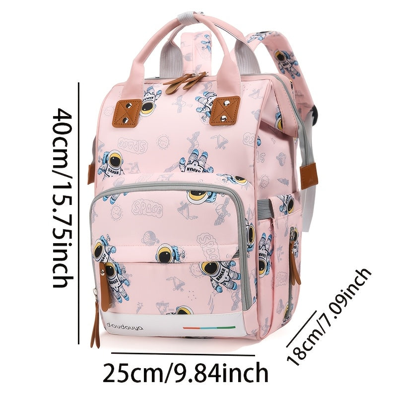 Sac à dos à langer imprimé astronaute, se fixe à la poussette, 4 coloris