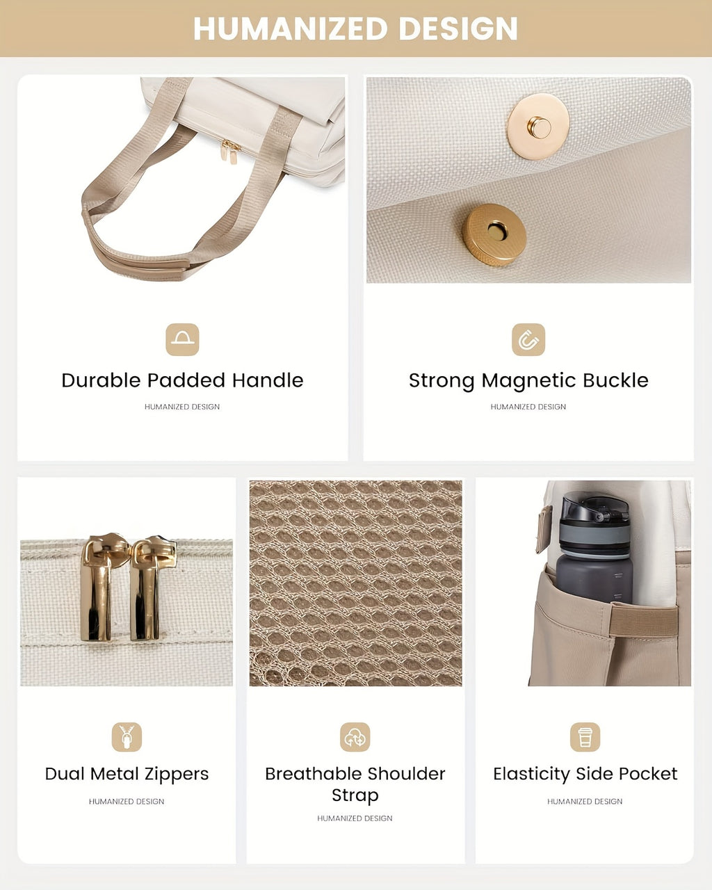 Sac à langer à dos convertible, pochette incluse, 7 coloris