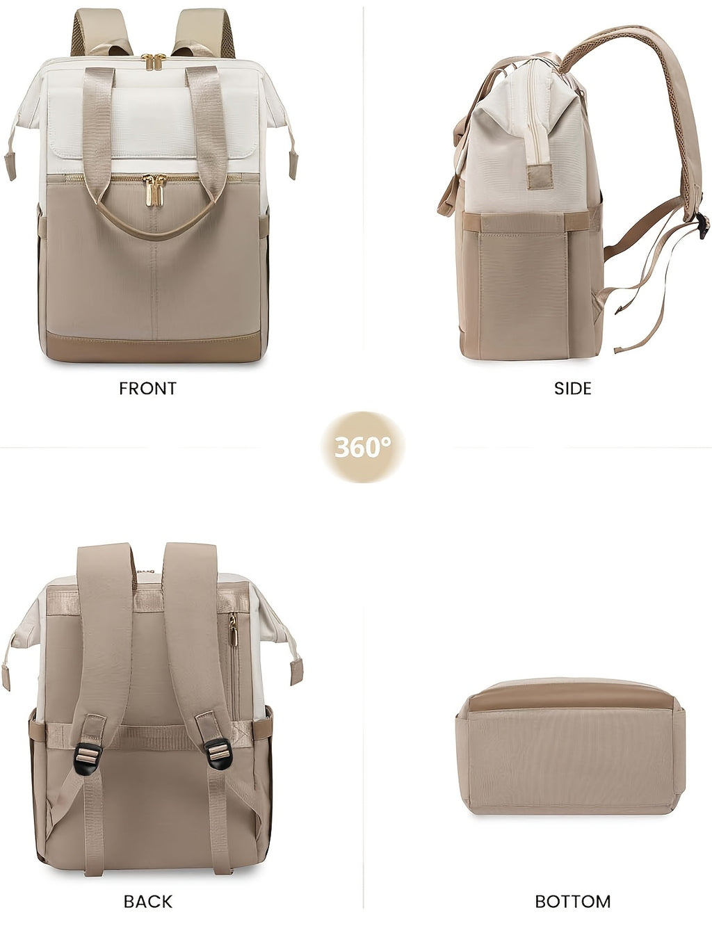 Sac à langer à dos convertible, pochette incluse, 7 coloris