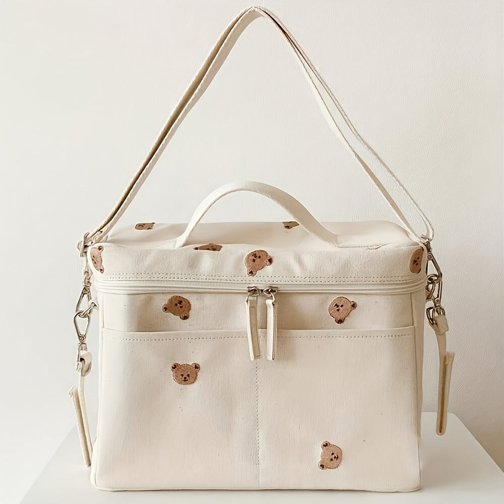 Sac isotherme à langer brodé ourson, 2 motifs
