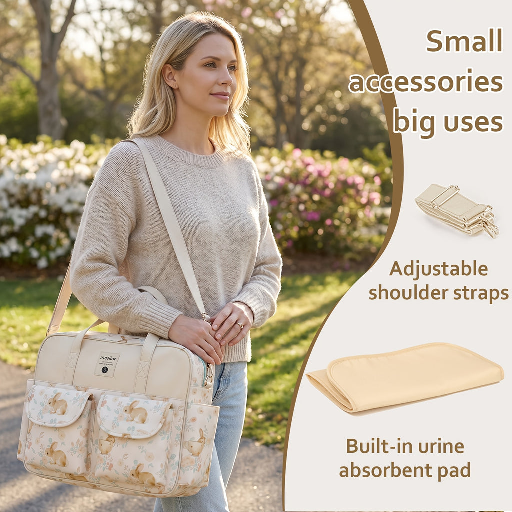 Sac à langer cabas, tapis à langer inclus, 3 motifs