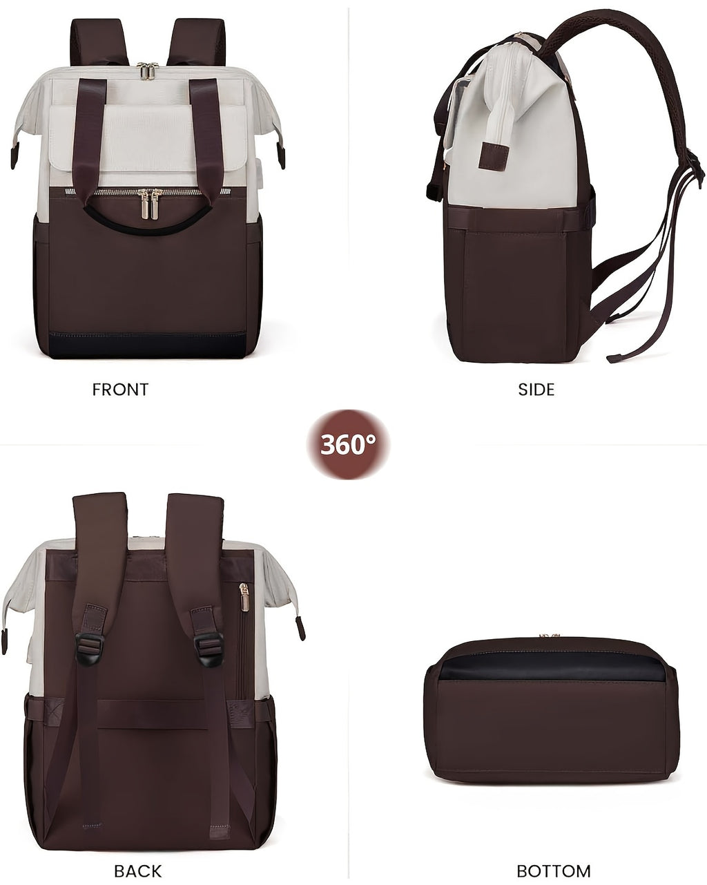 Sac à langer à dos convertible, pochette incluse, 7 coloris