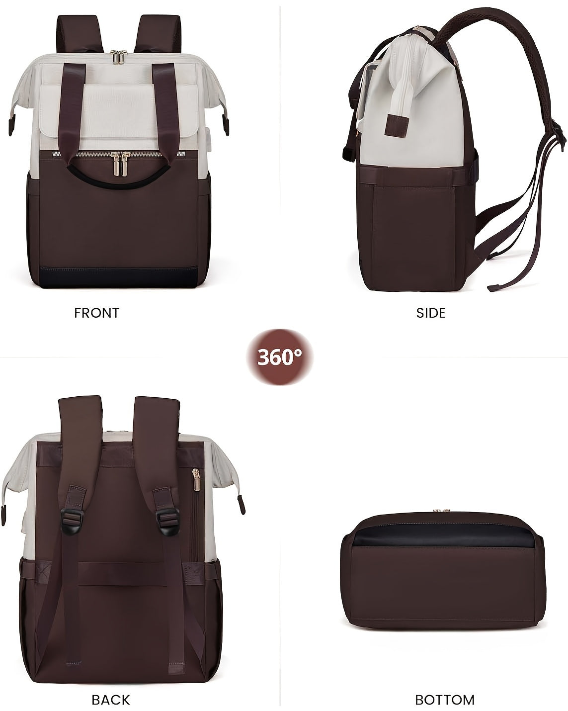 Sac à langer à dos convertible, pochette incluse, 7 coloris