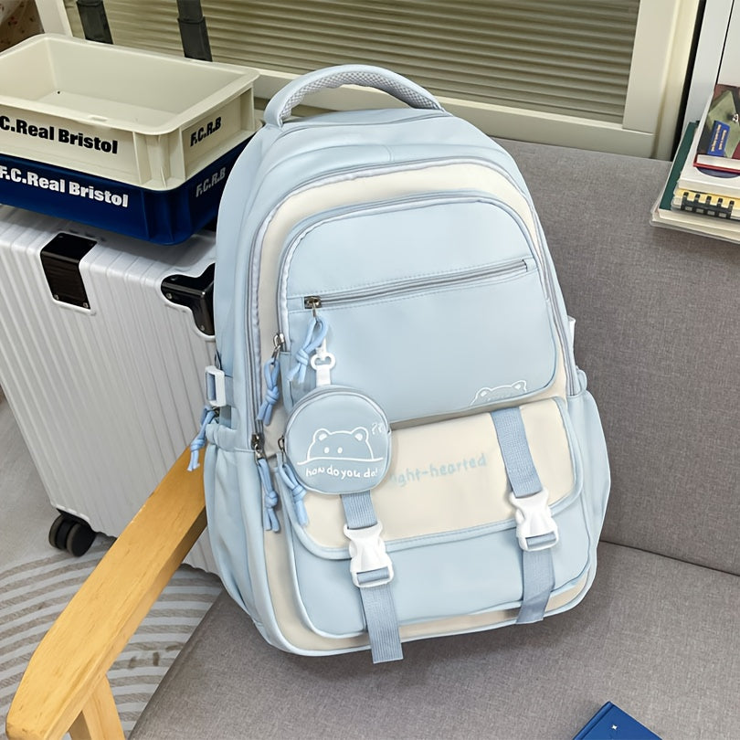 Bleu / 1pcs sac à dos + 1pcs porte-monnaie