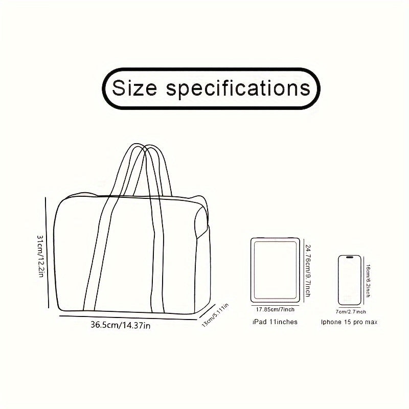 Sac à langer cabas en polyester, écru