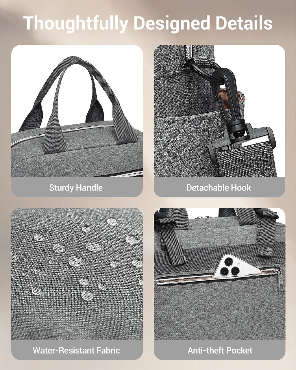 Sac à langer pour bébé, élégant et polyvalent pour mamans et papas, sac de voyage avec poches isothermes pour biberons et collations