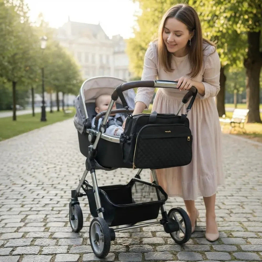 Sac à langer à bandoulière pour bébé, fourre-tout pour sac à couches pour bébé, grand sac à bandoulière de voyage à large ouverture, sac à couches pour maman