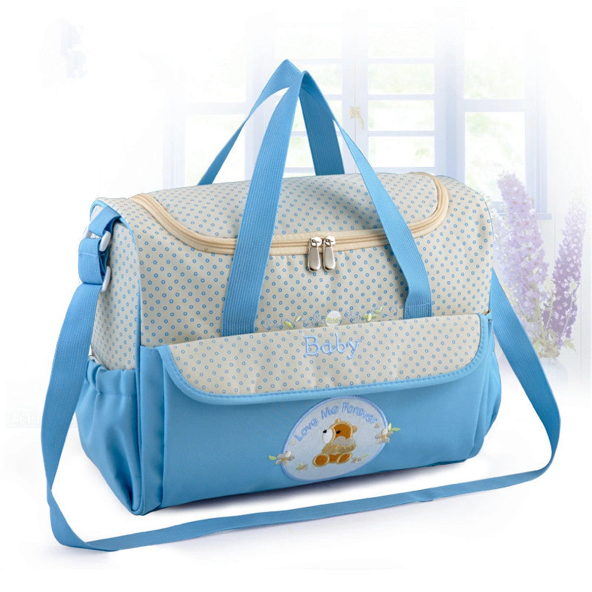 Sac à langer bandoulière imperméable motif ours, sac de maman portable, sac à couches