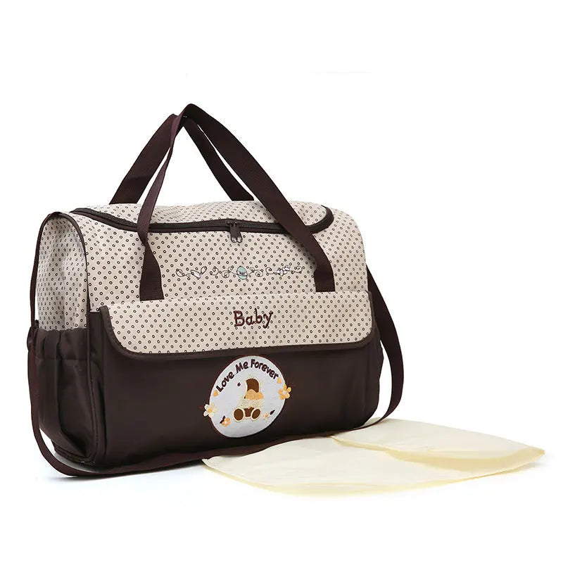 Sac à langer bandoulière imperméable motif ours, sac de maman portable, sac à couches