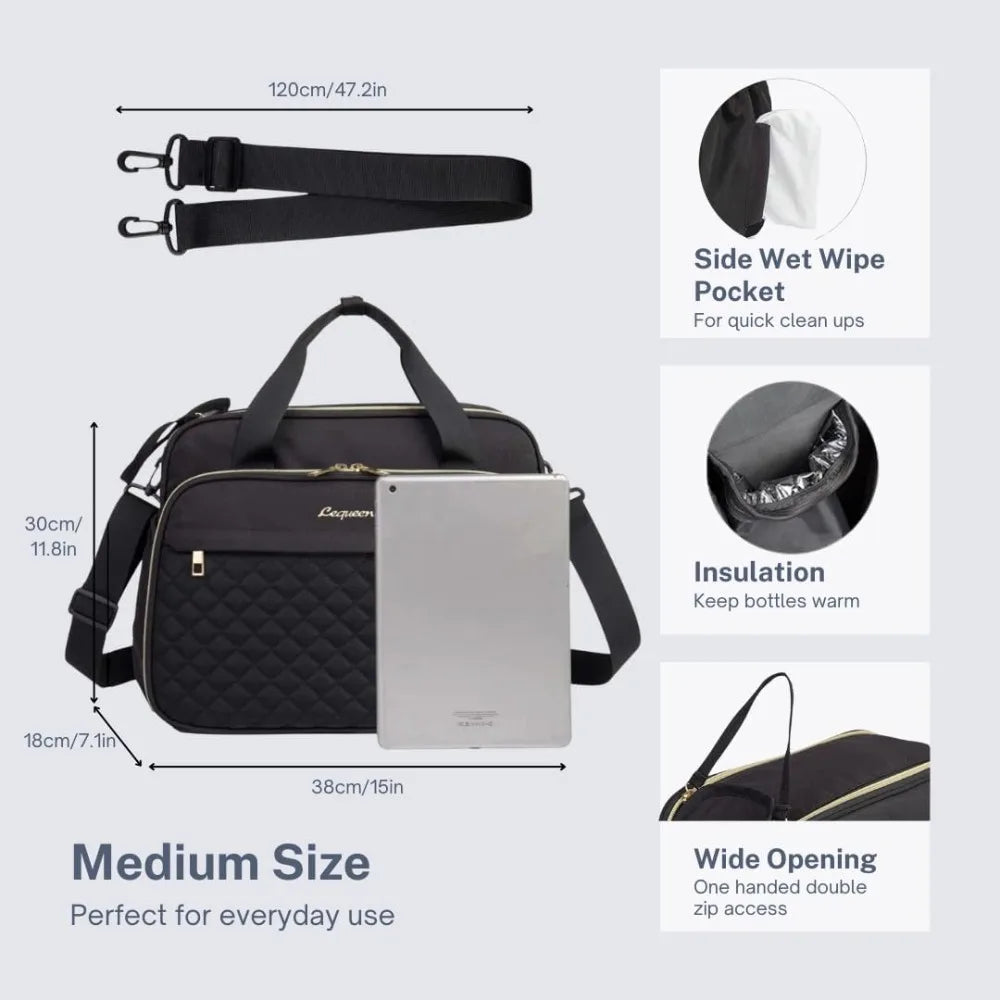 Sac à langer à bandoulière pour bébé, fourre-tout pour sac à couches pour bébé, grand sac à bandoulière de voyage à large ouverture, sac à couches pour maman