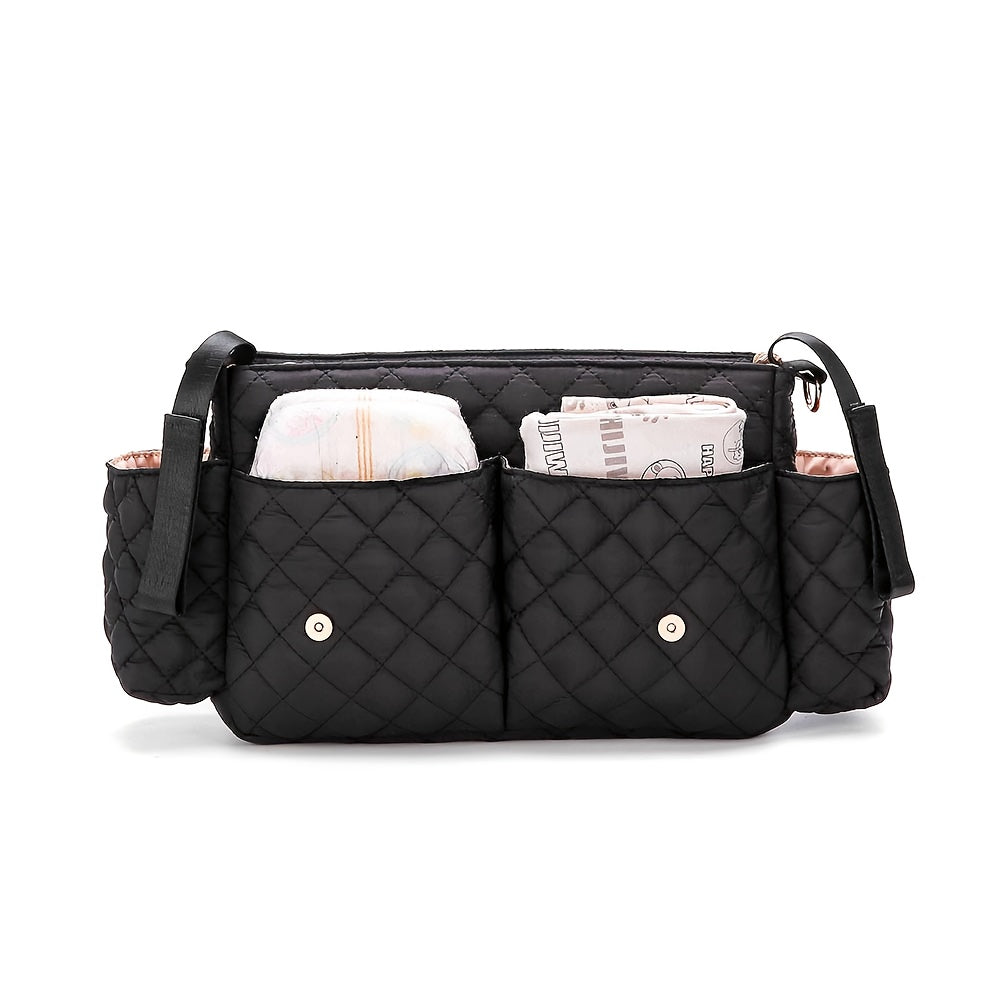 Sac à langer bandoulière matelassé à carreaux, 3 motifs