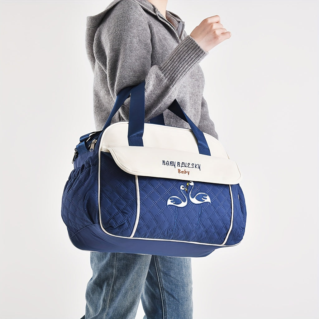 Sac à langer bandoulière matelassé, tapis inclus, 5 coloris