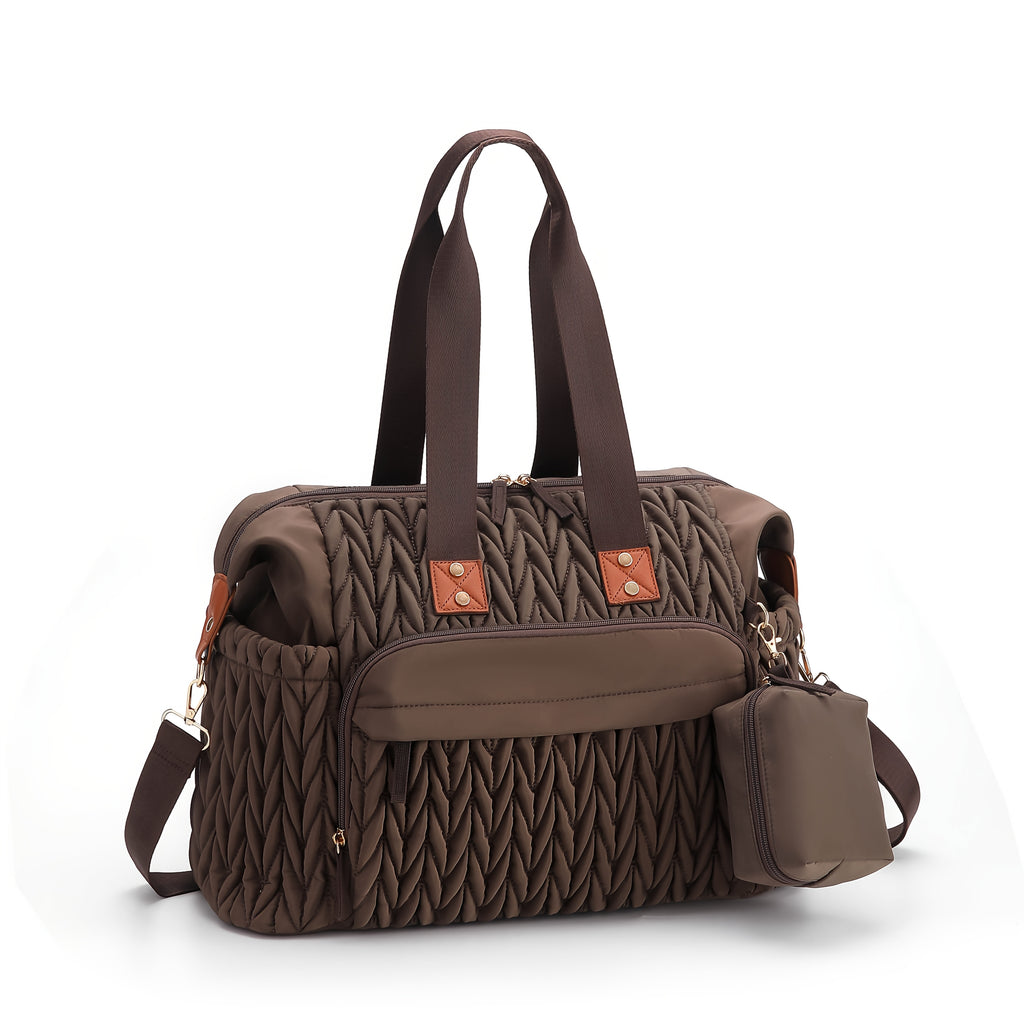 Sac à main tressé marron