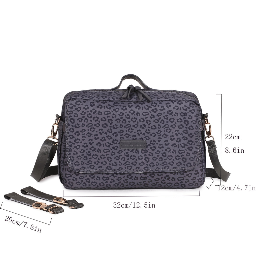 Sac à langer bandoulière imprimé léopard, 2 motifs