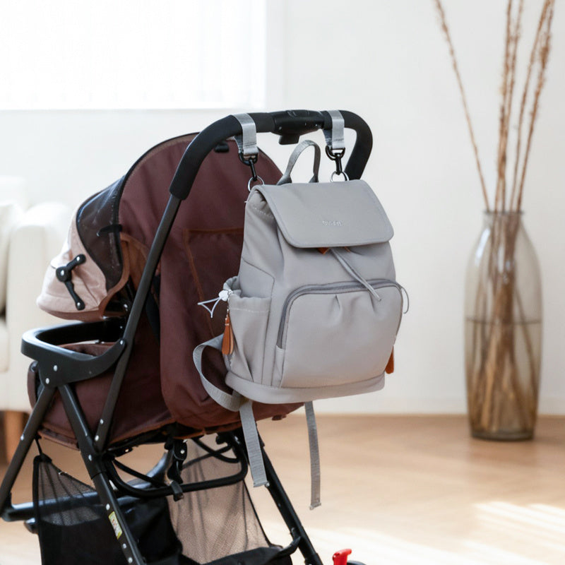 Sac à langer bandoulière double, gris