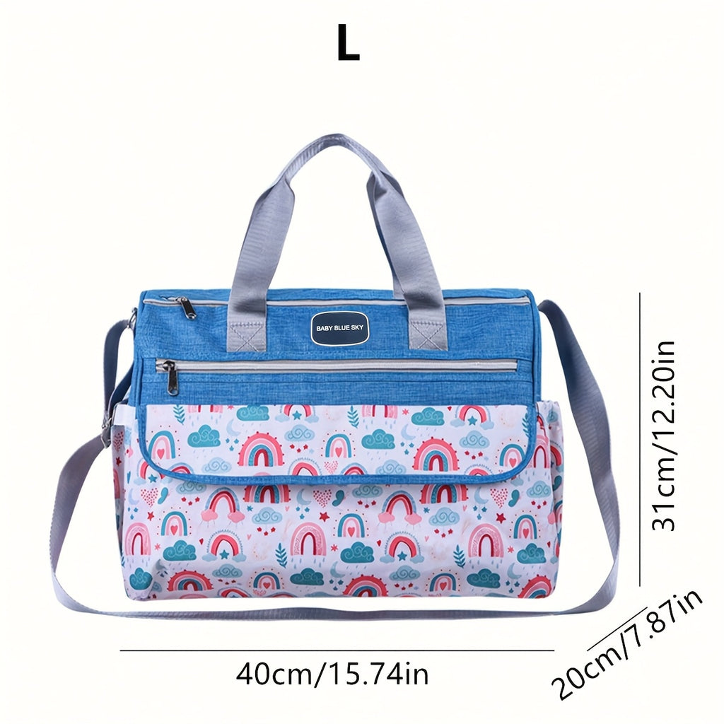 Sac à langer bandoulière large, motif nuage, 2 coloris