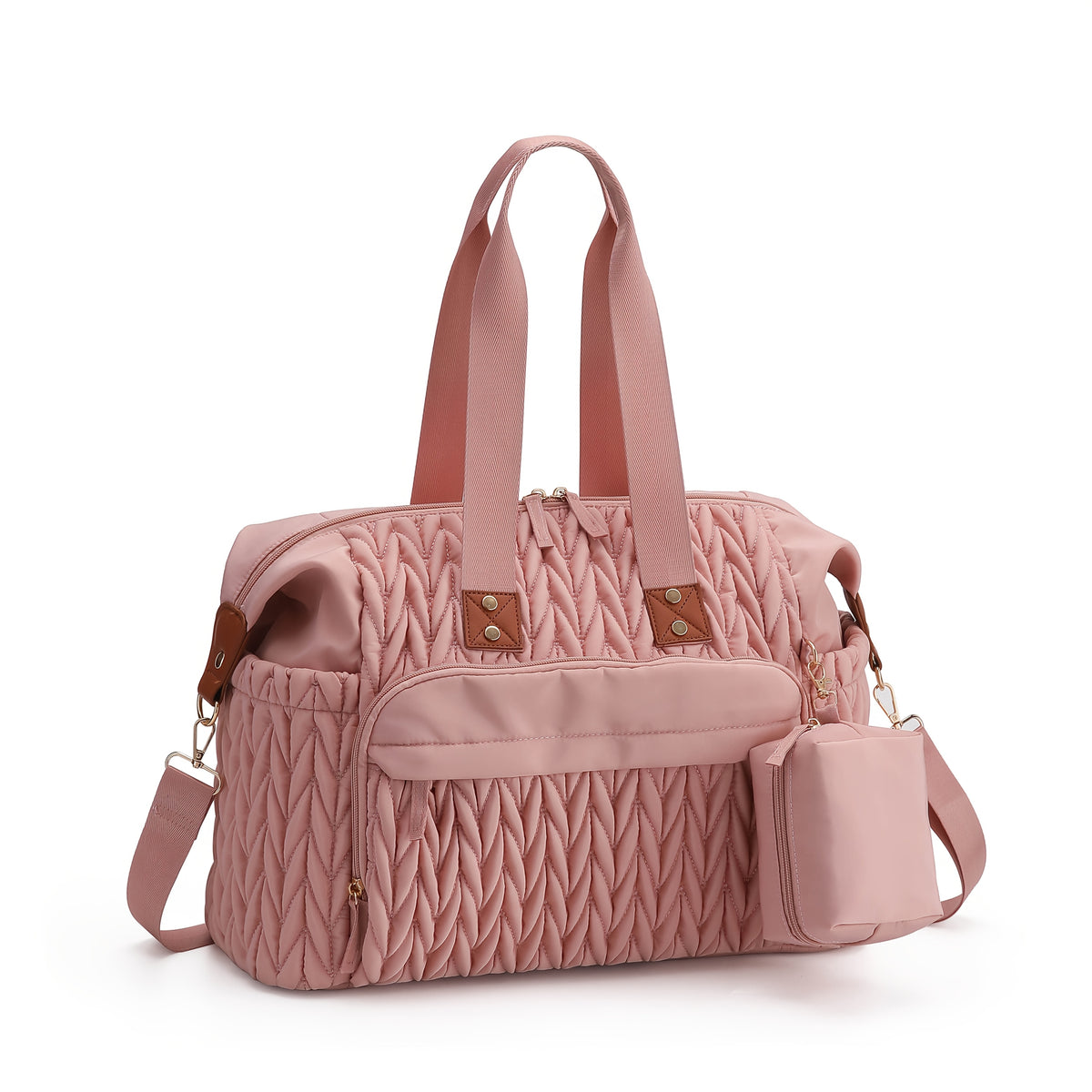 Sac à main tressé rose