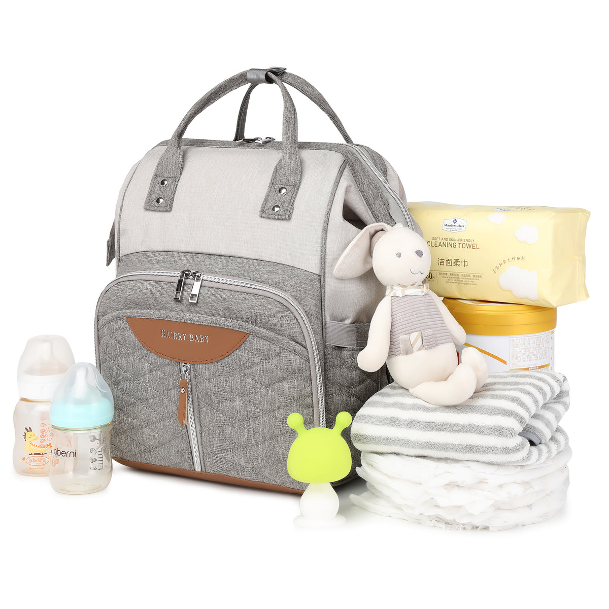 Sac à dos à langer, tapis inclus et sangles poussette, 4 coloris